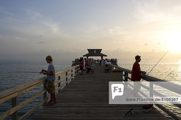Usa  Florida  Naples  the Pier at sunset