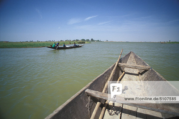 Mali  Mopti area on inner delta  sailing with a pinasse