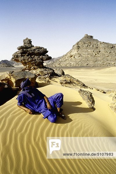 Libyen  Dschebel Akakus. Tuareg