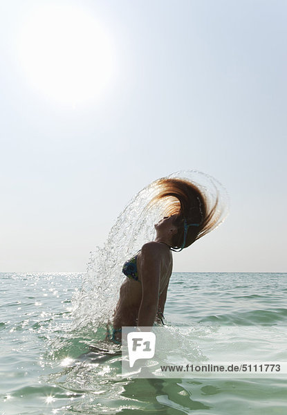 Wasser  Frau  planschen  Haar
