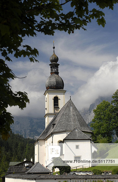 Deutschland  Bayern  Berchtesgaden Park  Ramsau-Kirche