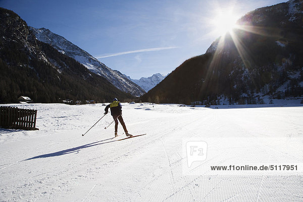 Italy  Aosta Valley  Cogne. Cross-country skiing
