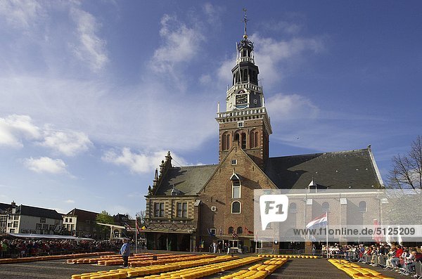 Käse-Markt Europas Niederlande North Holland Alkmaar Waagplein square