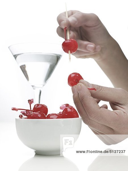 Aperitif with candied cherries