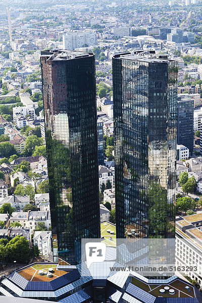 Germany  Hesse  Frankfurt  View of twin towers of Deutsche Bank