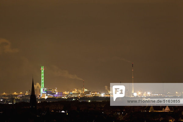 Skyline Bei Nacht Links Der Juche Turm Chuchie Turm Pjongjang Nordkorea Asien