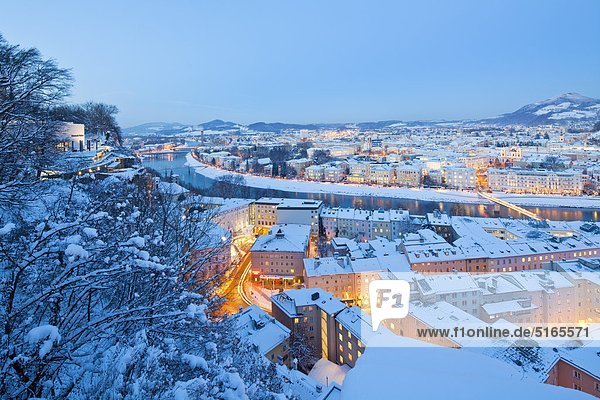Salzburg at winter evening Austria