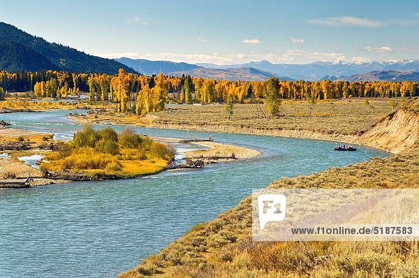 Reise fließen Tourist Fluss vorwärts Floß Wyoming