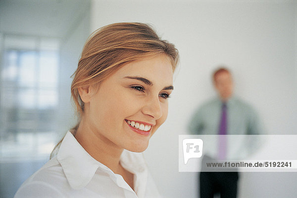 Close up of businesswoman smiling