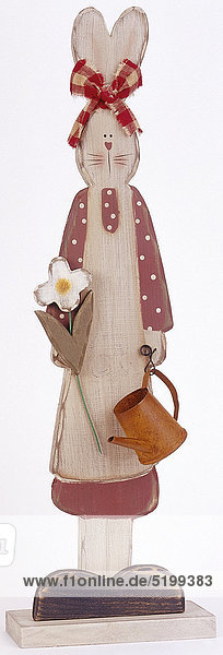 Osterhäsinfigur mit Gießkanne  aus Holz