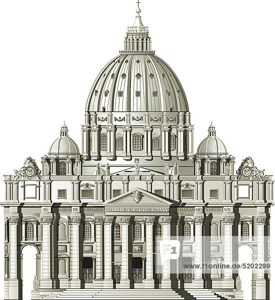 Petersdom  Vatikan  Rom  Italien  Computergrafik