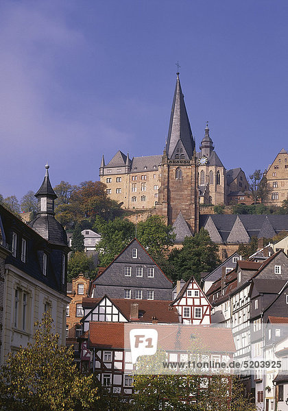 Marburg  Marienkirche  Scloss  Hessen  Deutschland