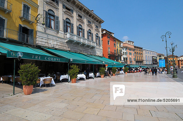 Italy  Verona  Veneto  typical restaurants overlooking Piazza Bra