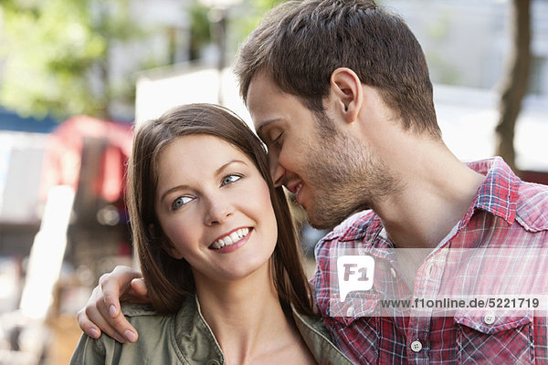 Man kissing his wife Paris Ile-de-France France