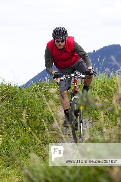 Mountain biker  St. Johann  Tyrol  Austria