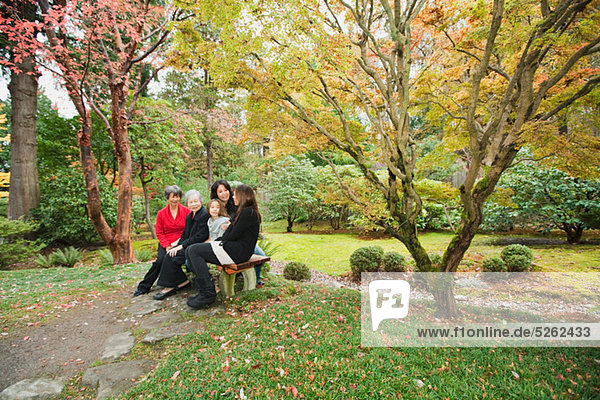 Multi Generation Family sitting in park