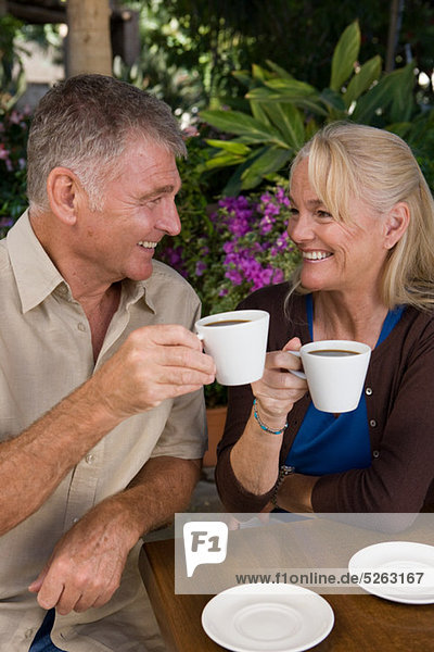 Mature Couple having coffee