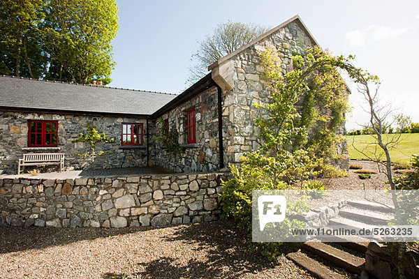 Exterior of rural Irish cottage