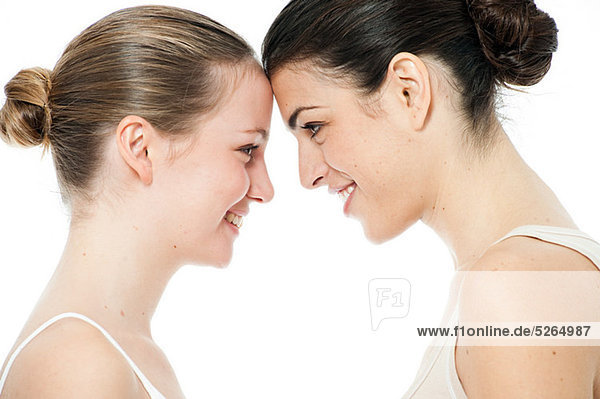 Two young women face to face