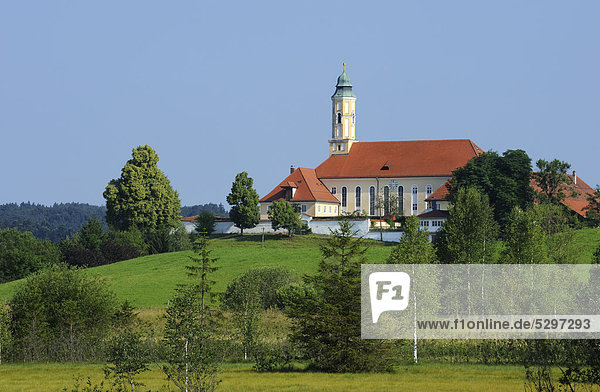 Reutberg Monastery  Sachsenkam  district of Bad Toelz - Wolfratshausen  Upper Bavaria  Bavaria  Germany  Europe  PublicGround