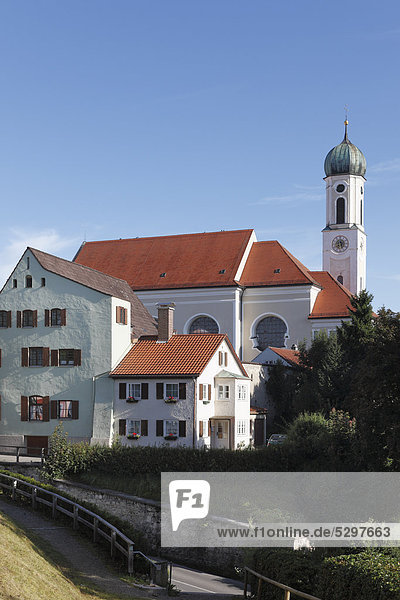 Heilig-Geist-Kirche church  Schongau  Pfaffenwinkel  Upper Bavaria  Bavaria  Germany  Europe  PublicGround