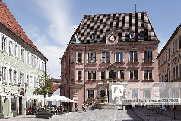 Town hall  Kaiser-Max-Strasse  Kaufbeuren  Ostallgaeu  Allgaeu  Swabia  Bavaria  Germany  Europe  PublicGround