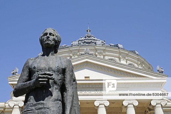 Bukarest  Hauptstadt  Konzerthaus  Europa  Statue  Philharmonie  Osteuropa  Konzertsaal  Rumänien