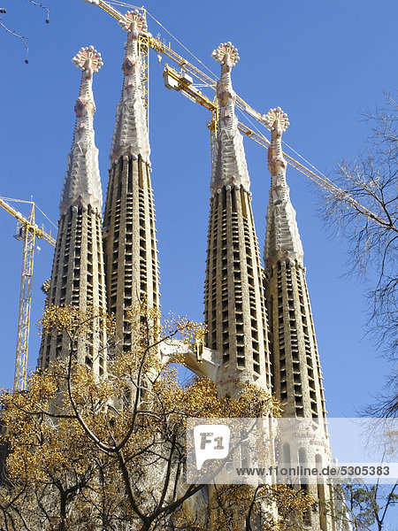 Die Sagrada Familia Basilika von Antoni Gaudi  UNESCO Weltkulturerbe  Barcelona  Spanien  Europa