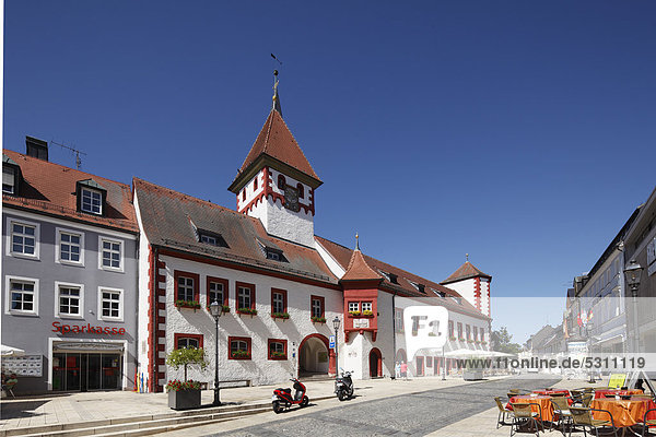 Altes Rathaus  Marktredwitz  Fichtelgebirge  Oberfranken  Franken  Bayern  Deutschland  Europa  ÖffentlicherGrund