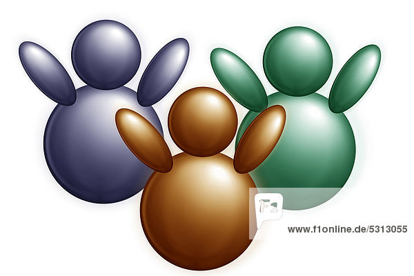 Jubelnde Figuren  Erfolg  Illustration
