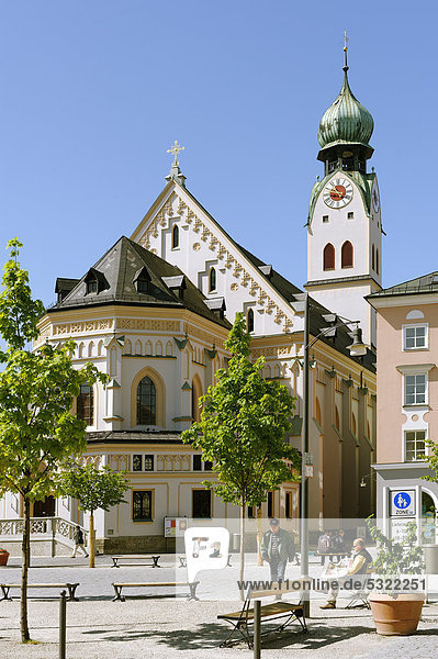 Parish church of St. Nikolaus  Ludwigsplatz  Rosenheim  Upper Bavaria  Germany  Europe