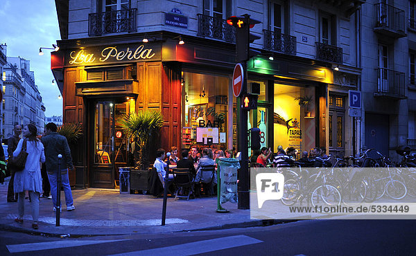Restaurant La Perla  jüdisches Viertel Le Marais  Village St. Paul  Paris  Frankreich  Europa  ÖffentlicherGrund