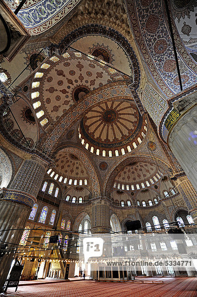 Sultan Ahmet Camii  Blaue Moschee  Innenraum  Istanbul  Türkei