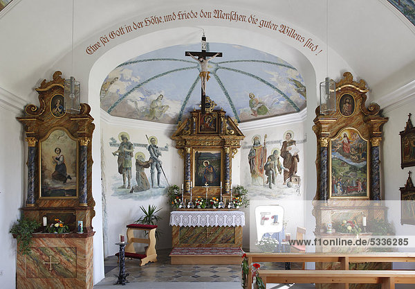 Wendelinskapelle in Kinberg  Gemeinde Scheidegg  Westallgäu  Allgäu  Schwaben  Bayern  Deutschland  Europa
