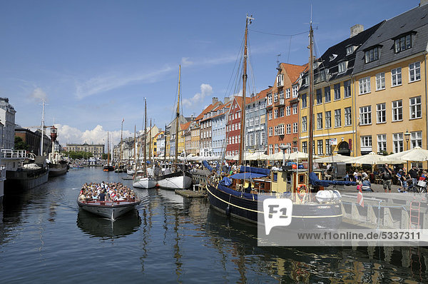 Boats in the Nyhavn harbor  Copenhagen  Denmark  Scandinavia  Europe  PublicGround