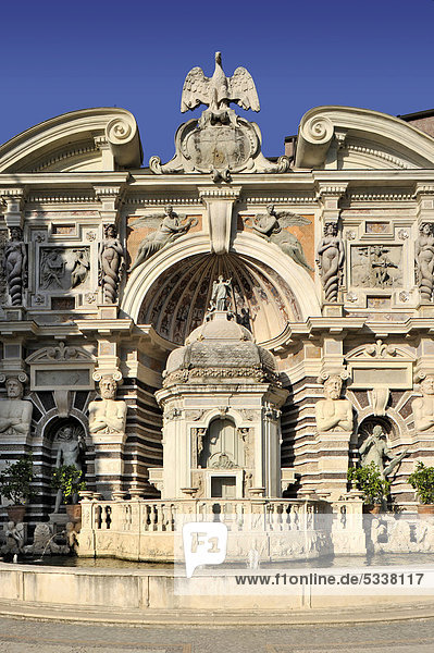 Brunnen der hydraulischen Orgel  Orgelbrunnen oder Fontana dell'Organo  Garten der Villa d'Este  UNESCO Weltkulturerbe  Tivoli  Latium  Italien  Europa