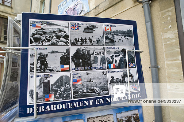 Tischset mit Motiven der Landung der Allierten in der Normandie D-Day Bayeux Normandie Frankreich Europa