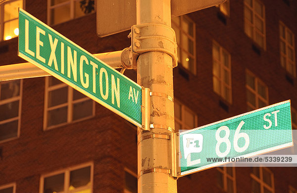 Lexington Avenue  Straßenschild  New York City  New York  USA