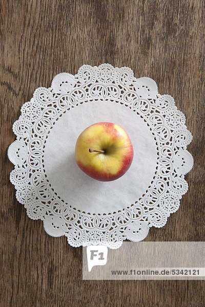 Apple on a paper doily  diet