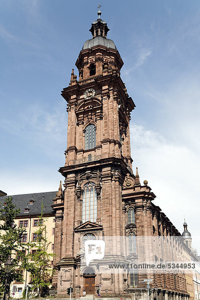 Turm der Neubaukirche  Renaissance  Würzburg  Unterfranken  Bayern  Deutschland  Europa