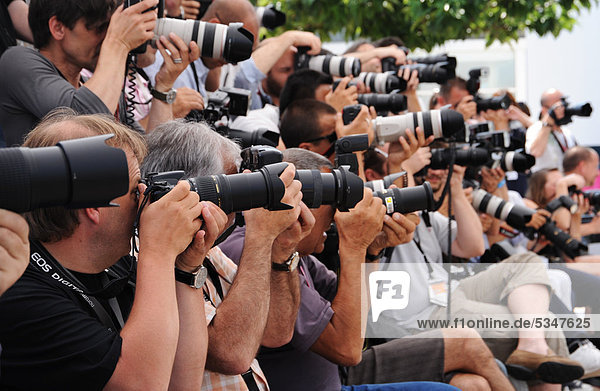 Press photographers during a photo call  International Film Festival  Cannes  CÙte d'Azur  France  Europe