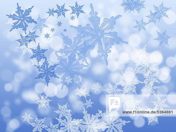 Abstract blue snowflakes background