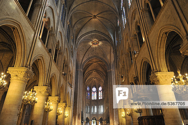 Innenansicht  Deckenkonstruktion  Kathedrale Notre-Dame de Paris  Ile de la CitÈ  Paris  Frankreich  Europa