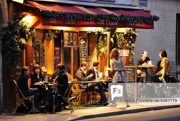 Restaurant  Tapas  jüdisches Viertel Le Marais  Village St. Paul  Paris  Frankreich  Europa  ÖffentlicherGrund