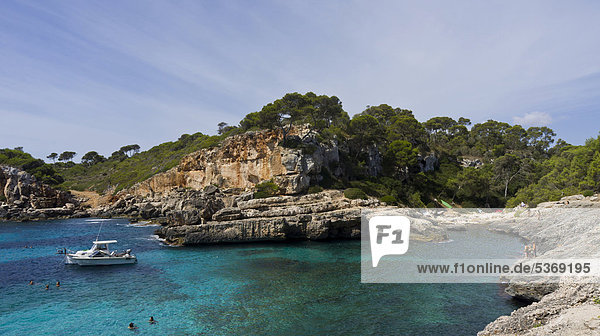 Felsenküste bei der Cala s'Almunia  Mallorca  Spanien  Europa