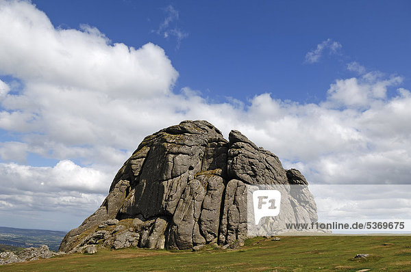 Viewpoint Haytor large granite rocks on a hill Haytor Vale Dartmoor Devon England United Kingdom Europe