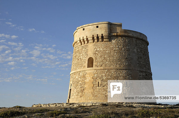 Wehrturm Torre de s'Alcalfar  Menorca  Balearen  Spanien  Europa