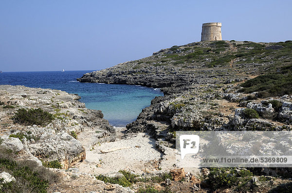 Wehrturm Torre d'Alcalfar  Menorca  Balearen  Spanien  Europa