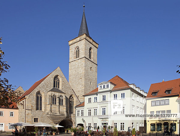 Wenigemarkt mit Ägidienkirche  Erfurt  Thüringen  Deutschland  Europa  ÖffentlicherGrund