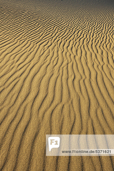 Vereinigte Staaten von Amerika USA Markierung Sand gewellt flach Düne Mojave-Wüste Death Valley Nationalpark Kalifornien